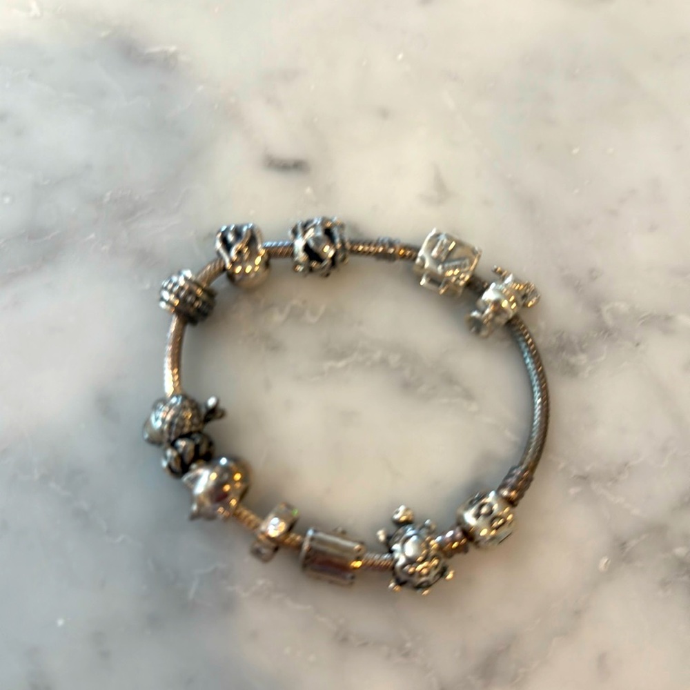 Pandora bracelet- beach/travel theme charms